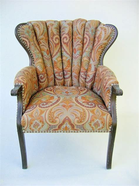 vintage chanel wingback vinyl armchair|Vintage Channel Back Chair .